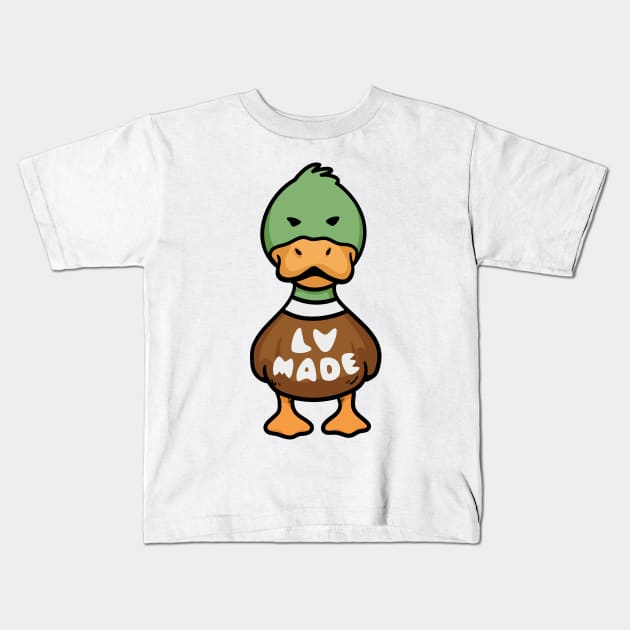 Duck Lv Made Kids T-Shirt by PaperHead